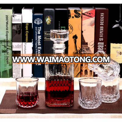 5-Piece Decanter & Whisky Glasses, Whiskey Decanter set with Stopper and 4 Cocktail Glasses